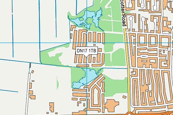 DN17 1TB map - OS VectorMap District (Ordnance Survey)