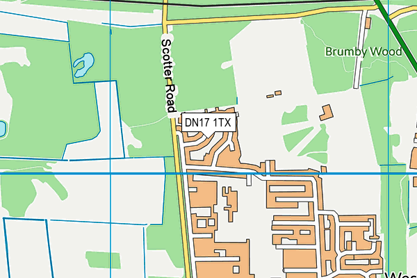 DN17 1TX map - OS VectorMap District (Ordnance Survey)
