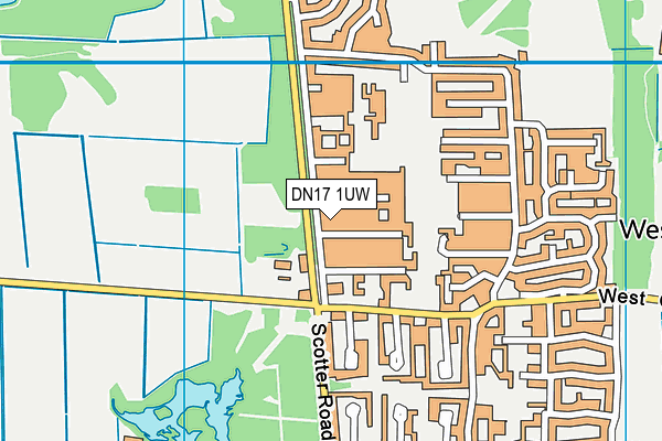 DN17 1UW map - OS VectorMap District (Ordnance Survey)