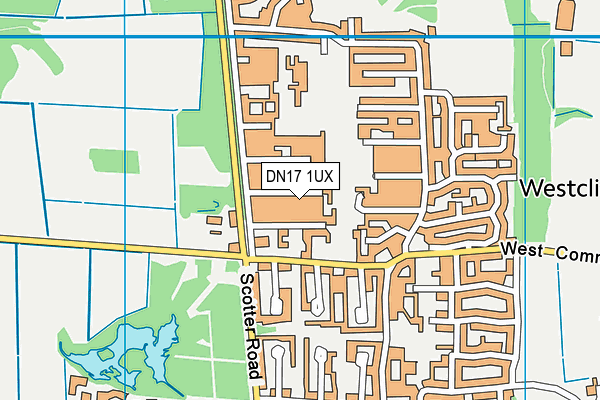 DN17 1UX map - OS VectorMap District (Ordnance Survey)