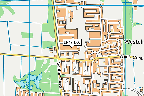 DN17 1XA map - OS VectorMap District (Ordnance Survey)