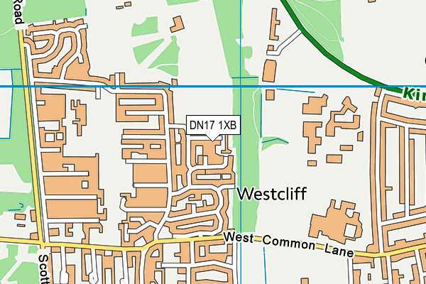 DN17 1XB map - OS VectorMap District (Ordnance Survey)