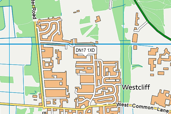 DN17 1XD map - OS VectorMap District (Ordnance Survey)