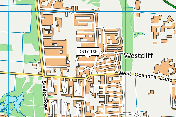 DN17 1XF map - OS VectorMap District (Ordnance Survey)