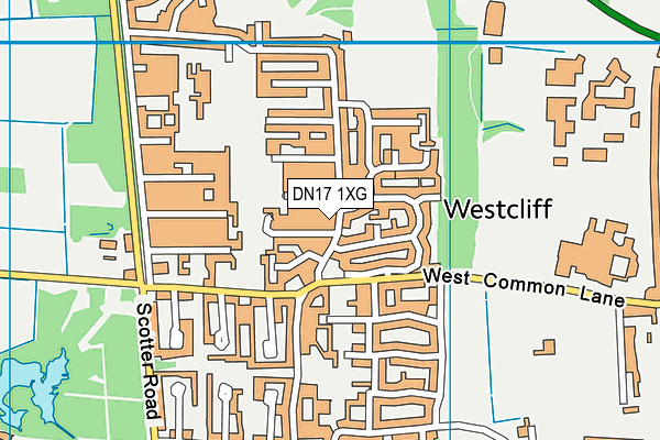 DN17 1XG map - OS VectorMap District (Ordnance Survey)