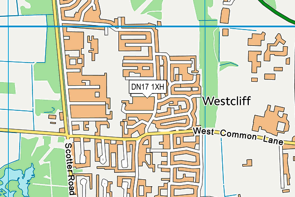 DN17 1XH map - OS VectorMap District (Ordnance Survey)