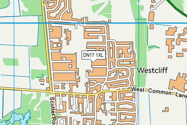 DN17 1XL map - OS VectorMap District (Ordnance Survey)