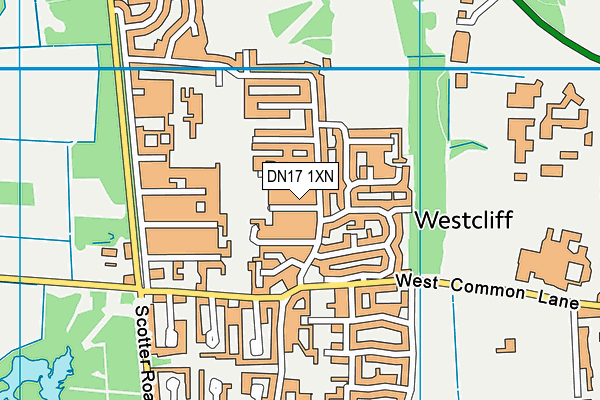 DN17 1XN map - OS VectorMap District (Ordnance Survey)