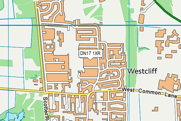 DN17 1XR map - OS VectorMap District (Ordnance Survey)