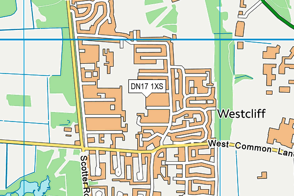 DN17 1XS map - OS VectorMap District (Ordnance Survey)