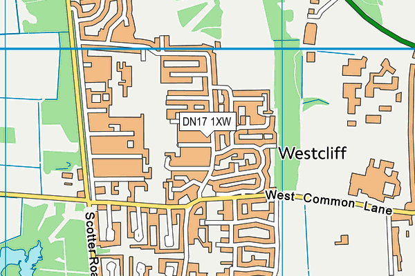 DN17 1XW map - OS VectorMap District (Ordnance Survey)