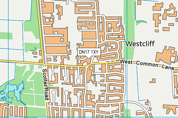 DN17 1XY map - OS VectorMap District (Ordnance Survey)