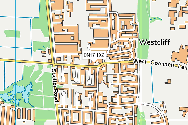 DN17 1XZ map - OS VectorMap District (Ordnance Survey)