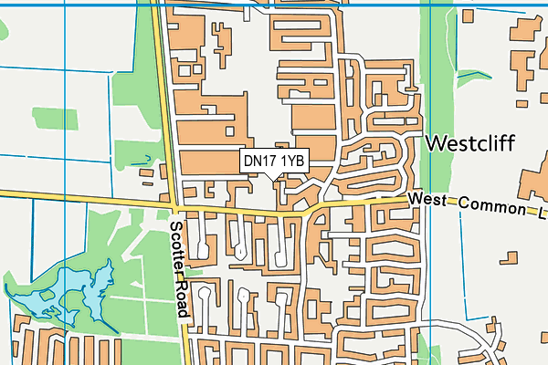 DN17 1YB map - OS VectorMap District (Ordnance Survey)