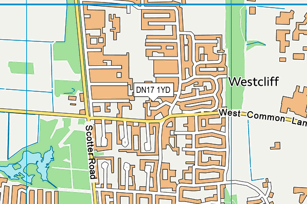 DN17 1YD map - OS VectorMap District (Ordnance Survey)