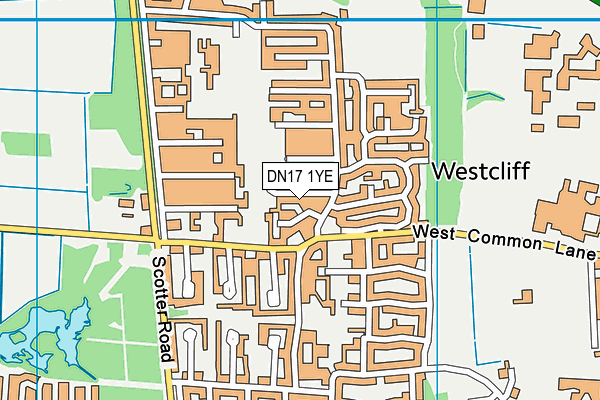 DN17 1YE map - OS VectorMap District (Ordnance Survey)