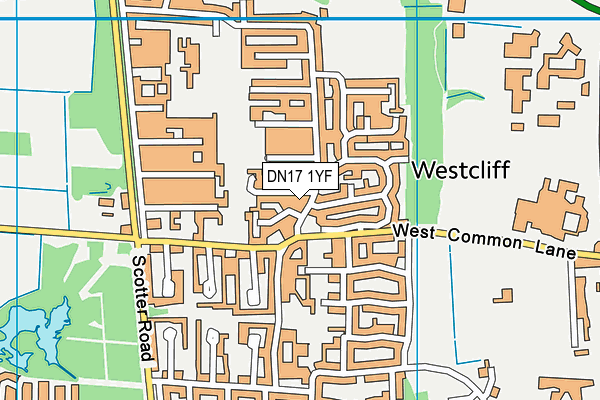 DN17 1YF map - OS VectorMap District (Ordnance Survey)