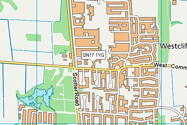 DN17 1YG map - OS VectorMap District (Ordnance Survey)