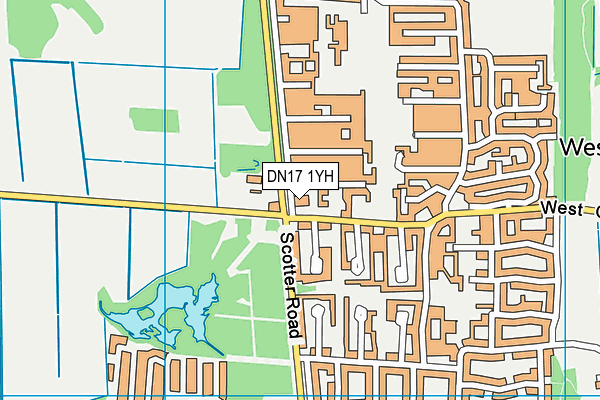 DN17 1YH map - OS VectorMap District (Ordnance Survey)