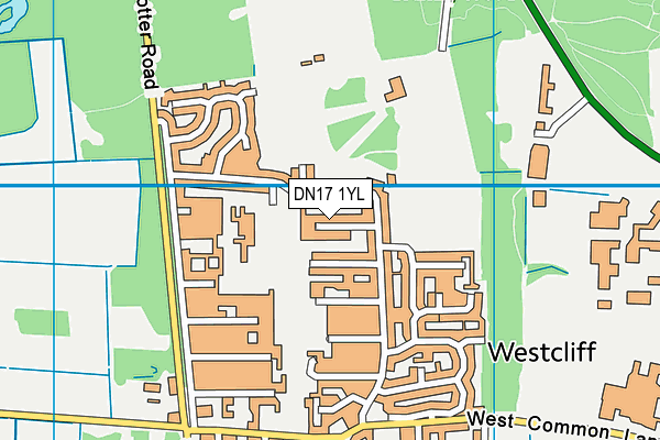 DN17 1YL map - OS VectorMap District (Ordnance Survey)