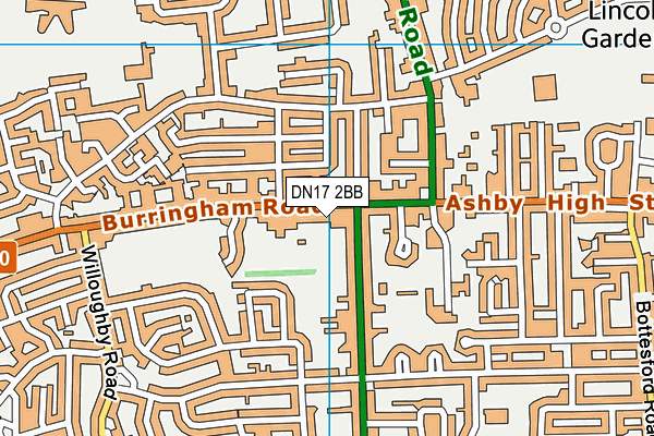 DN17 2BB map - OS VectorMap District (Ordnance Survey)