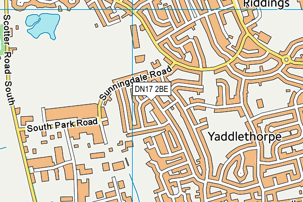 DN17 2BE map - OS VectorMap District (Ordnance Survey)