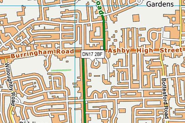 DN17 2BF map - OS VectorMap District (Ordnance Survey)