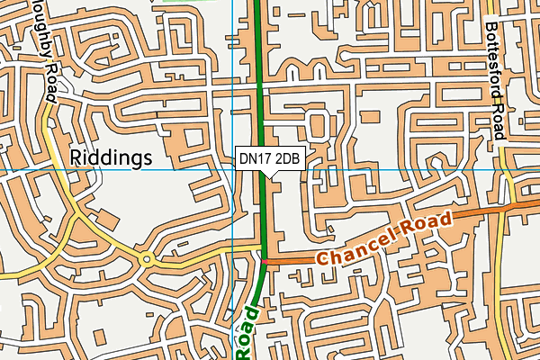 DN17 2DB map - OS VectorMap District (Ordnance Survey)