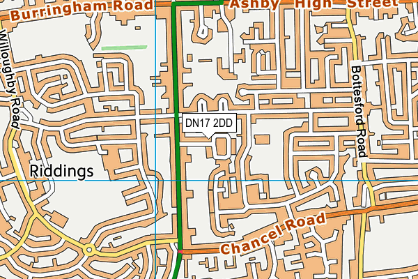 DN17 2DD map - OS VectorMap District (Ordnance Survey)