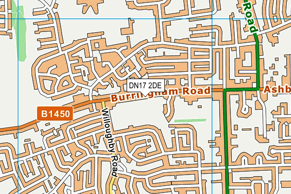 DN17 2DE map - OS VectorMap District (Ordnance Survey)