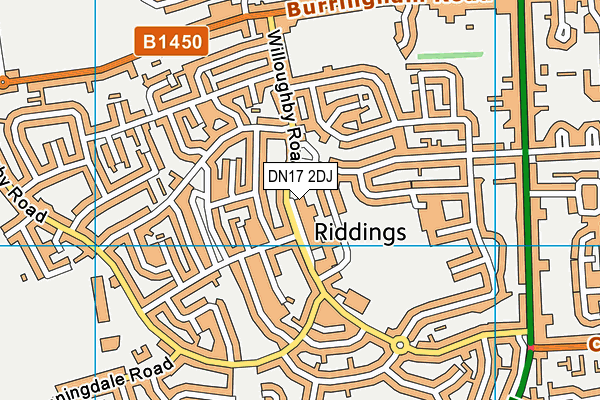 DN17 2DJ map - OS VectorMap District (Ordnance Survey)