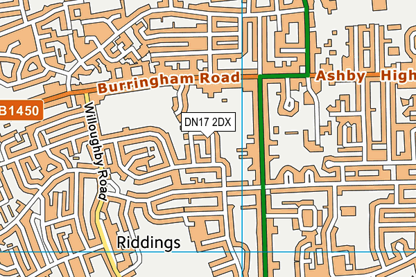 DN17 2DX map - OS VectorMap District (Ordnance Survey)