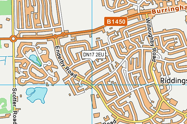 DN17 2EU map - OS VectorMap District (Ordnance Survey)