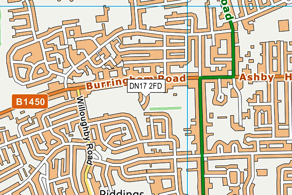 DN17 2FD map - OS VectorMap District (Ordnance Survey)