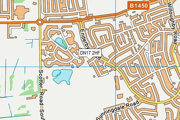 DN17 2HF map - OS VectorMap District (Ordnance Survey)