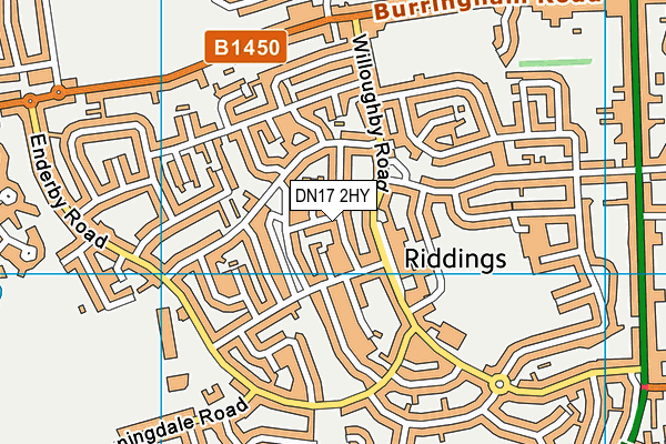 DN17 2HY map - OS VectorMap District (Ordnance Survey)