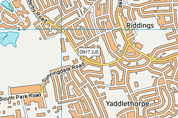 DN17 2JS map - OS VectorMap District (Ordnance Survey)