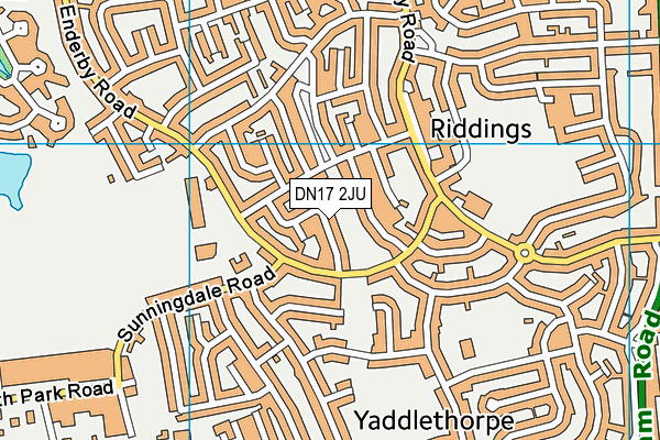 DN17 2JU map - OS VectorMap District (Ordnance Survey)