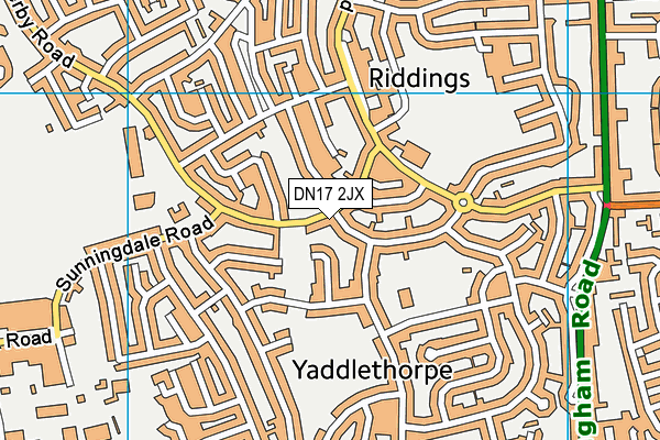 DN17 2JX map - OS VectorMap District (Ordnance Survey)