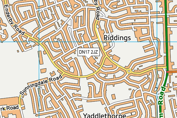 DN17 2JZ map - OS VectorMap District (Ordnance Survey)