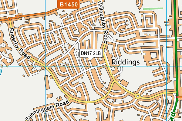 DN17 2LB map - OS VectorMap District (Ordnance Survey)