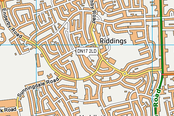 DN17 2LD map - OS VectorMap District (Ordnance Survey)