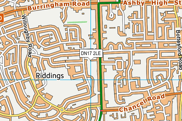 DN17 2LE map - OS VectorMap District (Ordnance Survey)