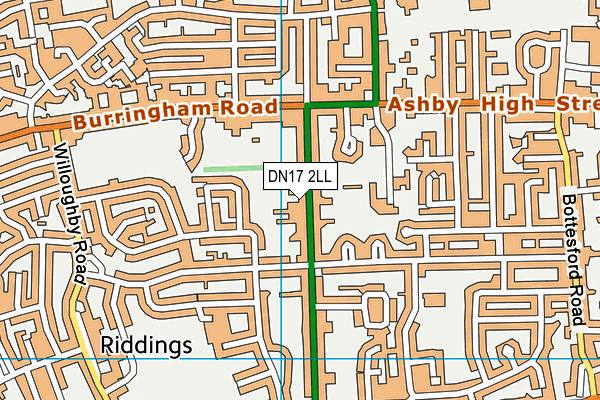 DN17 2LL map - OS VectorMap District (Ordnance Survey)