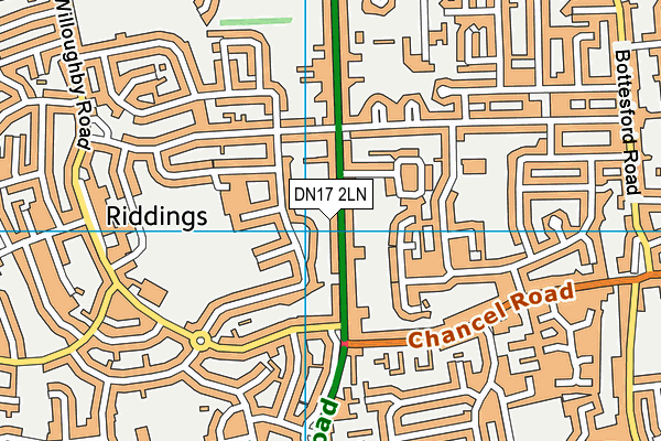 DN17 2LN map - OS VectorMap District (Ordnance Survey)
