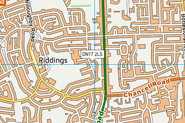 DN17 2LS map - OS VectorMap District (Ordnance Survey)