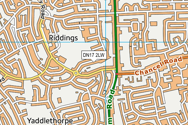DN17 2LW map - OS VectorMap District (Ordnance Survey)