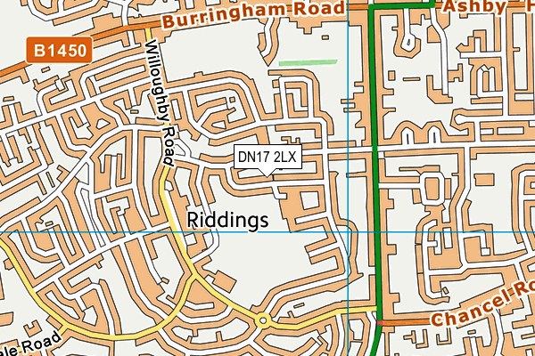 DN17 2LX map - OS VectorMap District (Ordnance Survey)
