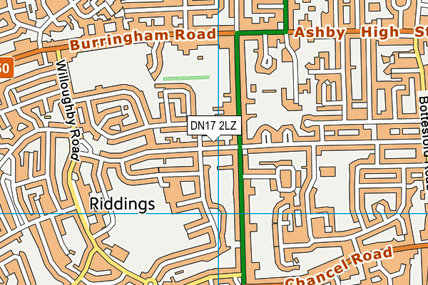 DN17 2LZ map - OS VectorMap District (Ordnance Survey)
