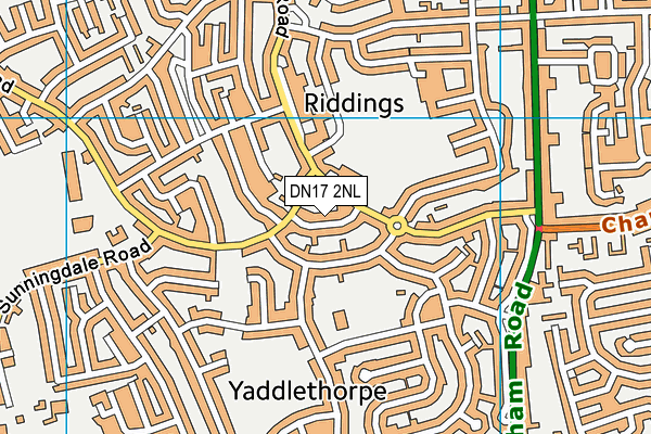 DN17 2NL map - OS VectorMap District (Ordnance Survey)